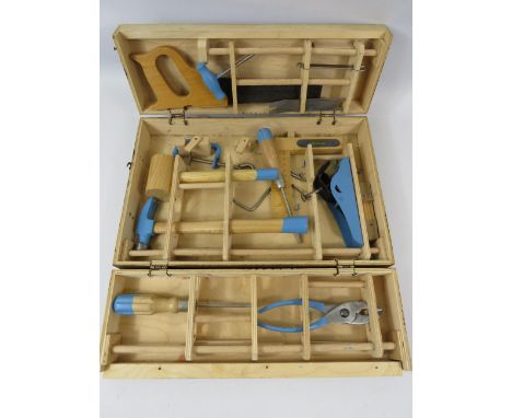 Vintage child's toolbox with real tools.  See photos. 