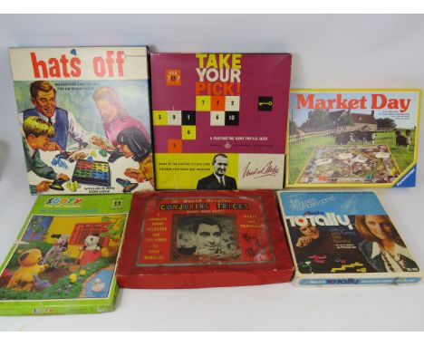 Six vintage boxed games, see photos. 
