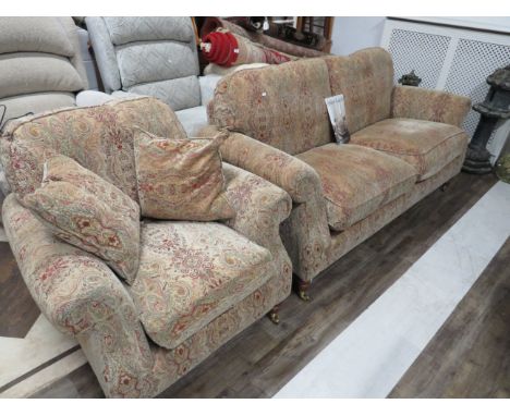 Lovely Parker knoll three seat settee with matching comfortable armchair. Excellent condition.  Sofa measures L:74 x W:35.   