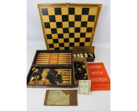 Selection of vintage games,  Drafts, chess, dominoes etc. see photos. 