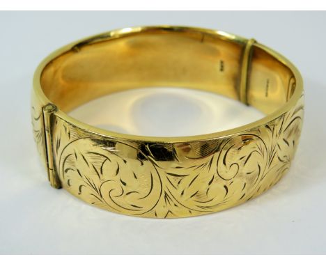 9ct Rolled Gold Bangle. Scrolled decoration. See photos. 