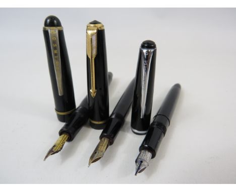 3 Vintage Fountain pens Osmiroid, Parker and Platignum.