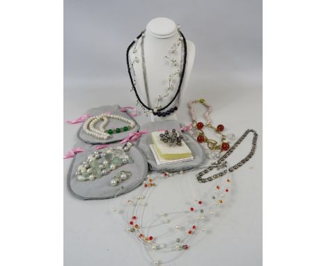 Selection Orchira pearl and sterling silver jewellery.