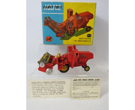 Vintage Corgi Major, Model Number 1111, Die Cast model of a Massey Ferguson '780' Combine Harvester in very dusty but unmarke