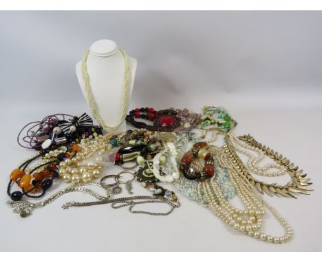 Large selection of various costume jewellery modern and vintage and some sterling silver.