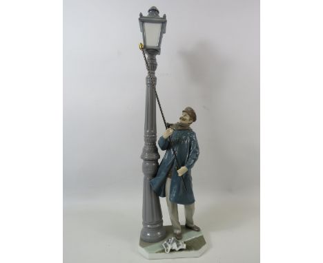 Lladro figurine The Lamp lighter. Approx 18.5" tall.