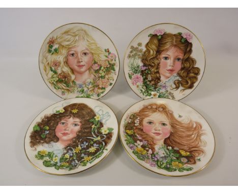 4 Royal Worcester Compton Woohouse Flowers of Innocence plates.