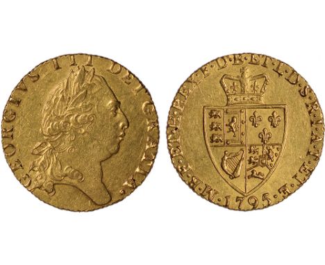 British Coins, George III, guinea, 1795, fifth laur. head r., rev. crowned shield of arms (S.3729), almost extremely fine, sc