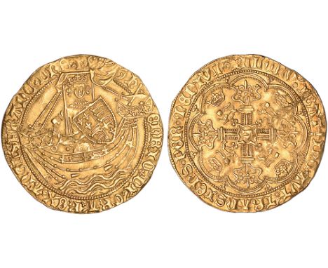 British Coins, Henry VI, first reign, annulet issue (1422-c.1430), noble, London, mm. lis, crowned king stg. facing in ship, 