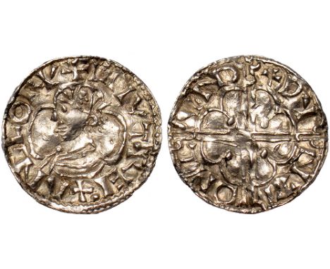 British Coins, Cnut, penny, quatrefoil type (1016-1035), BMC VIII, London, Dynti, crowned bust l. in quatrefoil, rev. +DYNTI 