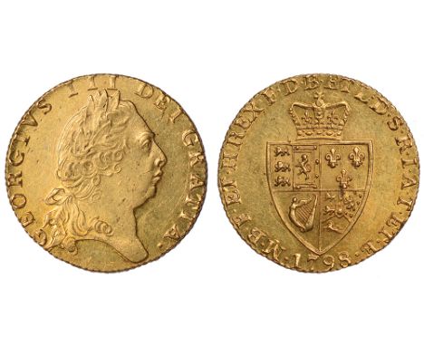 British Coins, George III, guinea, 1798, fifth laur. head r., rev. crowned shield of arms (S.3729), a little flecked, otherwi