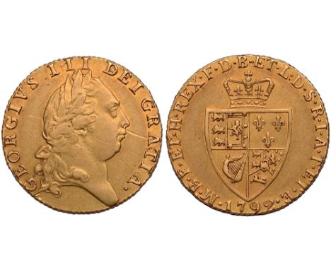 British Coins, George III, guinea, 1792, fifth laur. head r., rev. crowned shield of arms (S.3729), three scratches on obvers