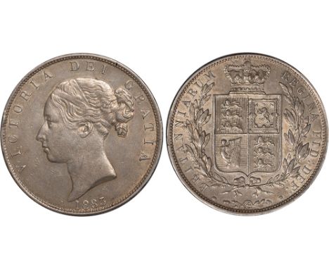 British Coins, Victoria, halfcrown, 1883, young head l., rev. crowned shield of arms within wreath (S.3889), some light surfa