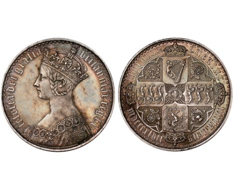 British Coins, Victoria, proof crown, 1847, UNDECIMO, ‘Gothic’ bust l., rev. crowned, cruciform shields (S.3883; ESC.288; Bul