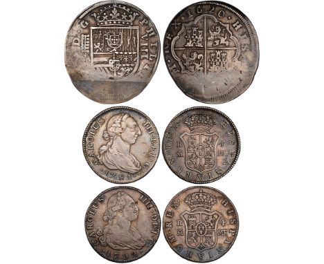 Foreign Coins and Medals, Spain, Carlos III & IV, 4 reales (2): 1781PJ; 1792MF, Madrid, dr. bust r., rev. crowned shield of a