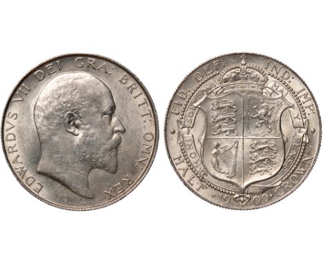 British Coins, Edward VII, halfcrown, 1909, bare head r., rev. crowned shield of arms within Garter (S.3980), extremely fine