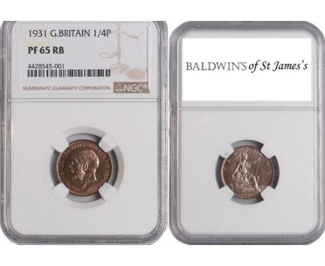 British Coins, George V, VIP proof farthing, 1931, bare head l., rev. Britannia std. r., with shield and trident (S.4061), ce