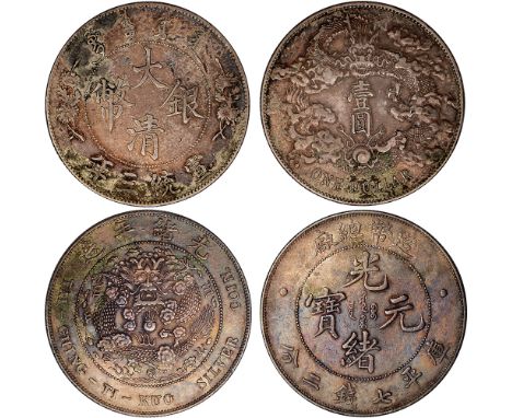 Foreign Coins and Medals, China, Empire, dollars (2): undated (1908), four large characters within central circle, rev. TAI C