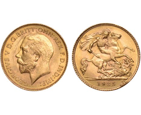 G British Coins, George V, half sovereign, 1925SA, bare head r., rev. St. George and the dragon (S.4010), about uncirculated*