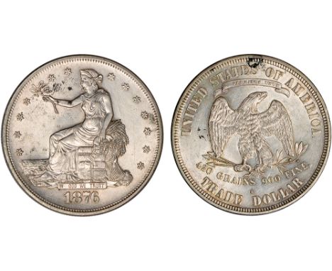 Foreign Coins and Medals, USA, silver trade dollar, 1876, San Francisco, Liberty std. l., rev. eagle, minor marks and stain o