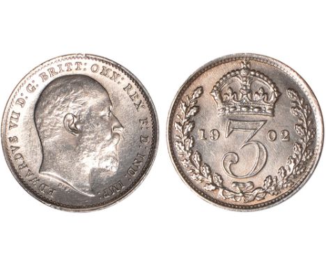 British Coins, Edward VII, threepences (9), including some Maundy issues: 1902; 1903; 1904; 1905; 1906; 1907; 1908; 1909; 191