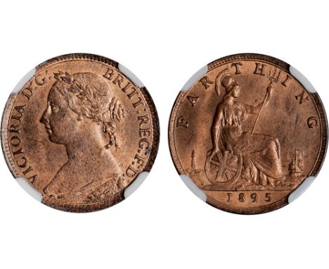 British Coins, Victoria, farthing, 1895, young head l., rev. Britannia std. r. with shield and trident (S.3958), certified an