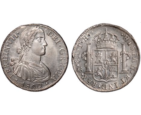 Foreign Coins and Medals, Mexico, Ferdinand VII, portrait 8 reales, 1809TH, Mexico City, laur. head r., rev. crowned shield o