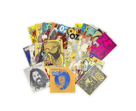 Oz Magazine: A large collection of magazines,1967-1973,comprising: 40 issues of the London edition with features on Martin Sh