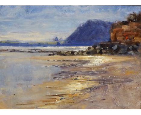 'Light Study on Water Sidmouth', oil on artist's board signed by Matt Culmer (British Contemporary), titled verso 29cm x 39cm