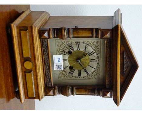 HAC architectural cased mantel clock with silvered Roman dial, twin train 8-day movement half hour striking on a coil, No.322