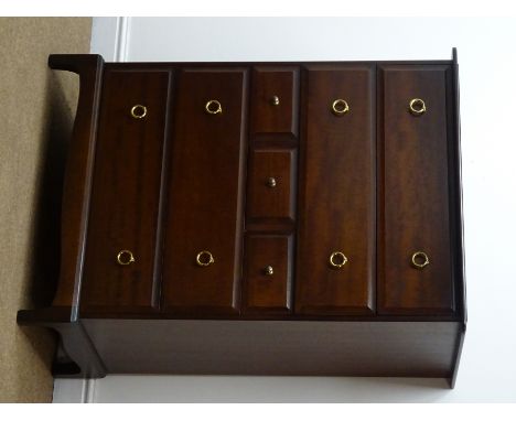 Stag Minstrel mahogany chest, seven drawers, bracket supports, W82cm, H113cm, D47cm