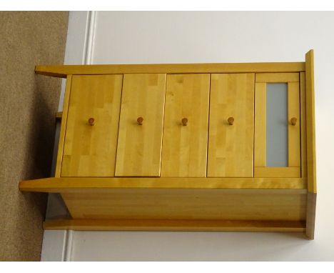 John Lewis light beech five drawer chest, W57cm, H103cm, D42cm