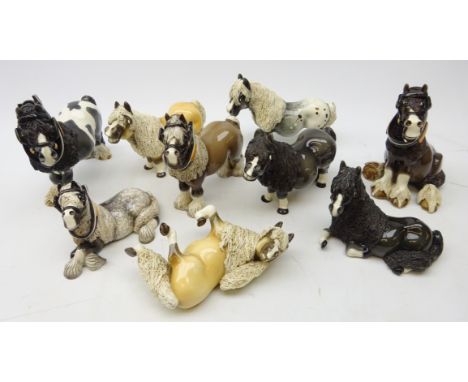 Nine 'Cheval' South African Shetland Pony ceramic models (9)