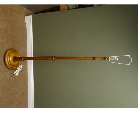 Early 20th century beech standard lamp, H155cm (This item is PAT tested - 5 day warranty from date of sale)