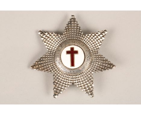 Victorian silver and enamel Knights Templar badge. Assay marked Birmingham 1867 by T &amp; J Bragg Ltd
