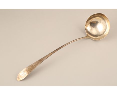 Scottish George III silver soup ladle, assay marked Edinburgh 1793 by Alexander Zeigler, approx. weight 180gLadle is in very 