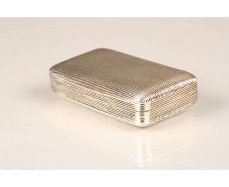 George III silver snuff box, ribbed exterior, assay marked London 1805. 8cm long 4.5cm wide. Total weight 76g