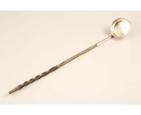Scottish George III silver toddy ladle with whale bone handle, assay marked Glasgow by David McDonald. 42cm long