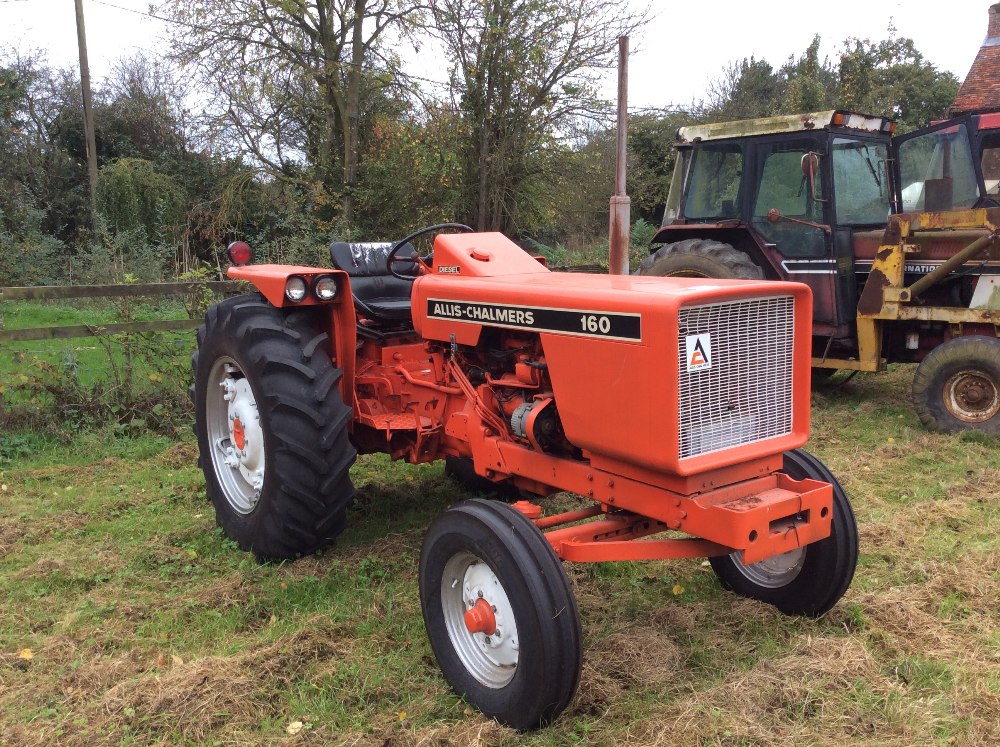 Allis Chalmers 160 Diesel 2WD tractor. Serial number 0144840D. 14.9-28 ...