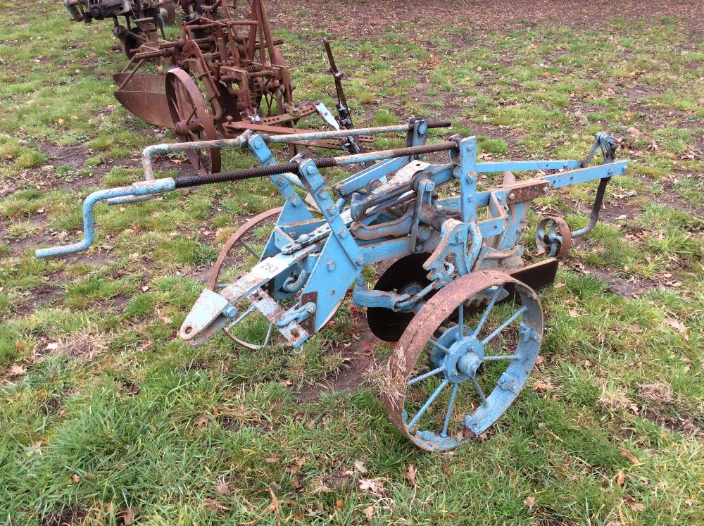 Single furrow trailed plough for Ransomes MG2 crawler.