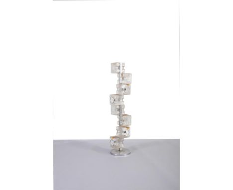 MAZZEGA A Mazzega floor lamp, Murano, c.1970, in blown moulded glass.142cm high