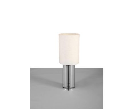 GAETENO SCIOLARI (1927 - 1994) A mirrored table lamp by Gaeteno sciolari with original shade, both lamp and shade have maker'