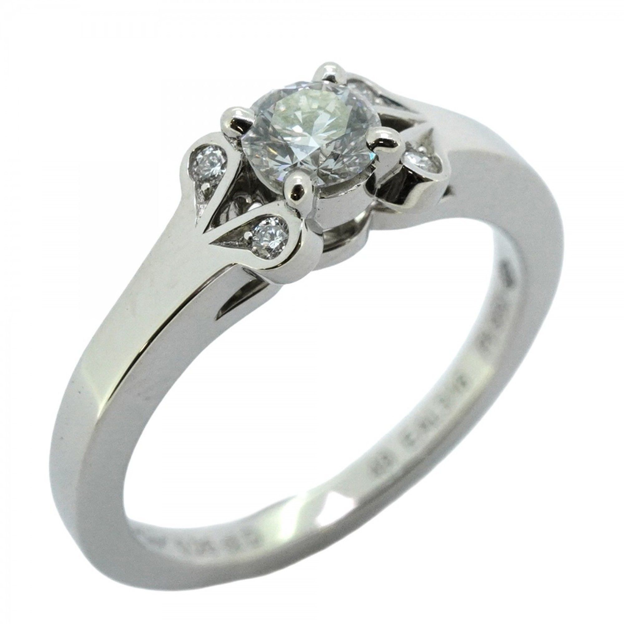 Cartier Ring Solitaire Ballerina Pt950 Platinum Diamond 0.26ct #49 Ladies