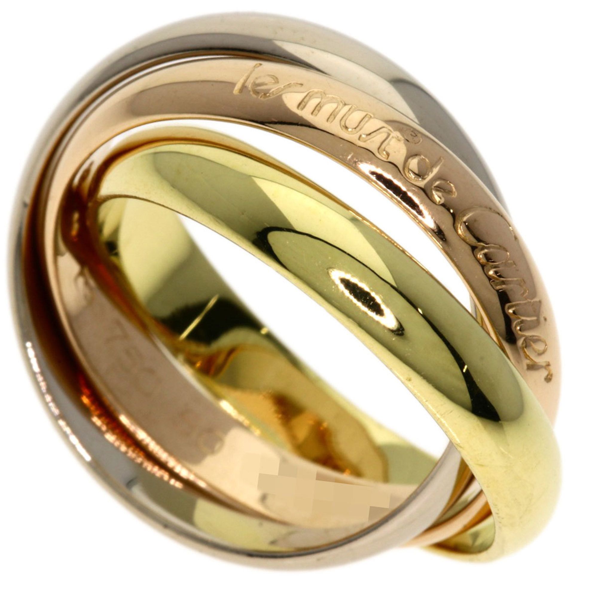 Cartier Trinity #50 Ring 18K Yellow Gold 18KPG 18KWG Women's CARTIER