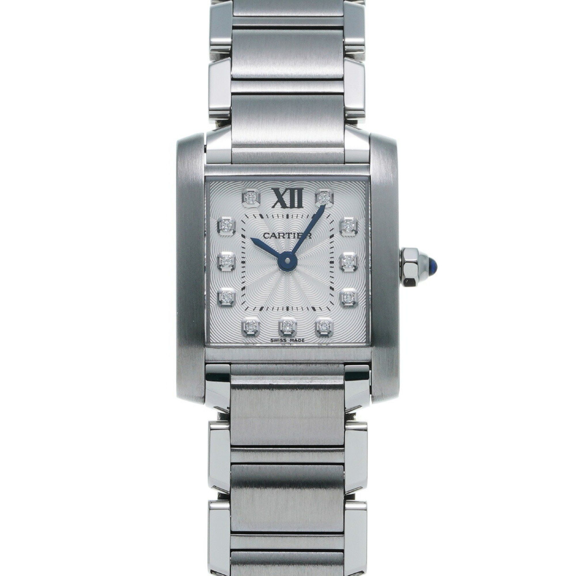 Cartier Tank Francaise SM 11P Diamond WE110006 Silver/Diamond Ladies Watch Quartz