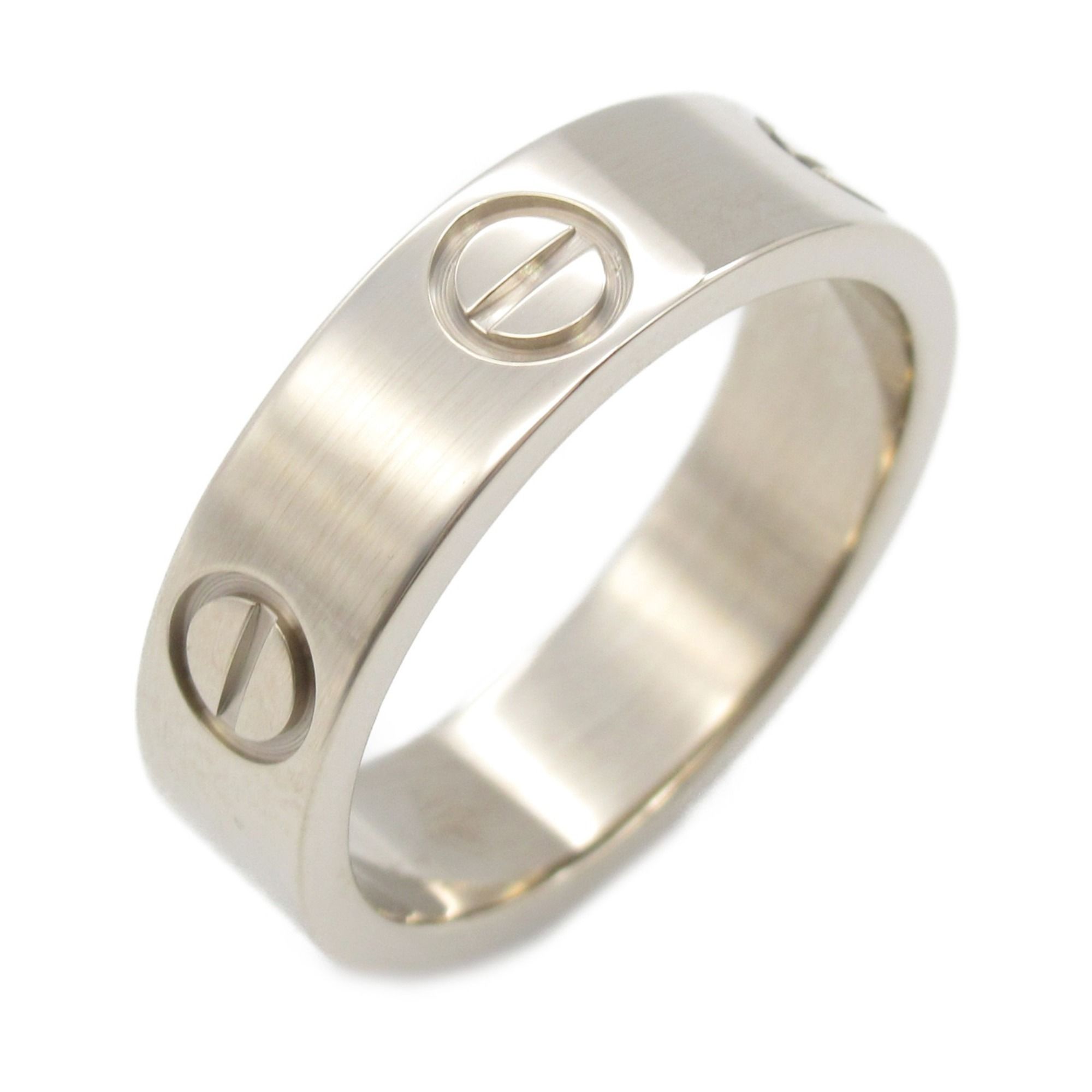 Cartier Love Ring, 18K White Gold, Men's, Women's, Silver