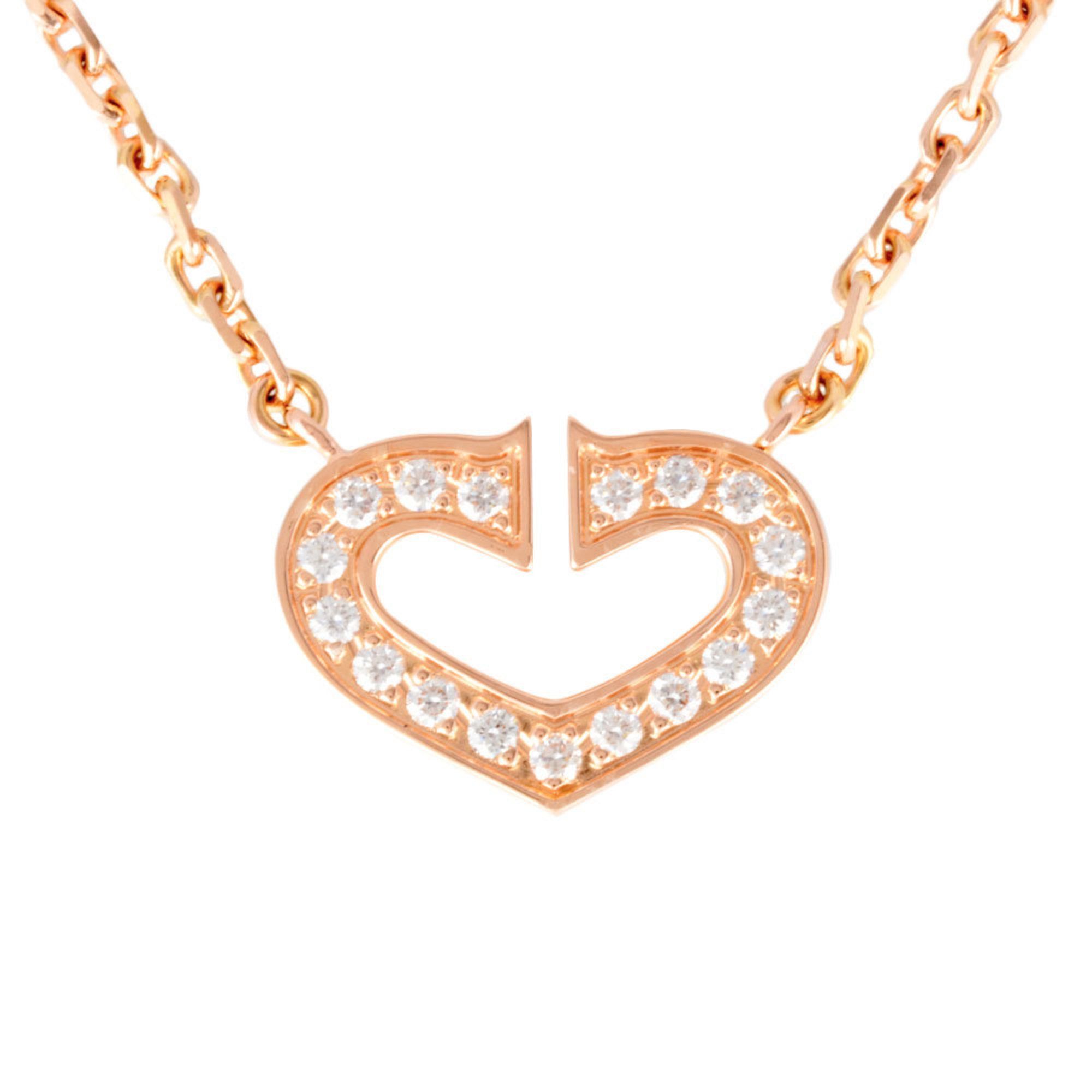 Cartier C Heart Necklace Diamond K18PG