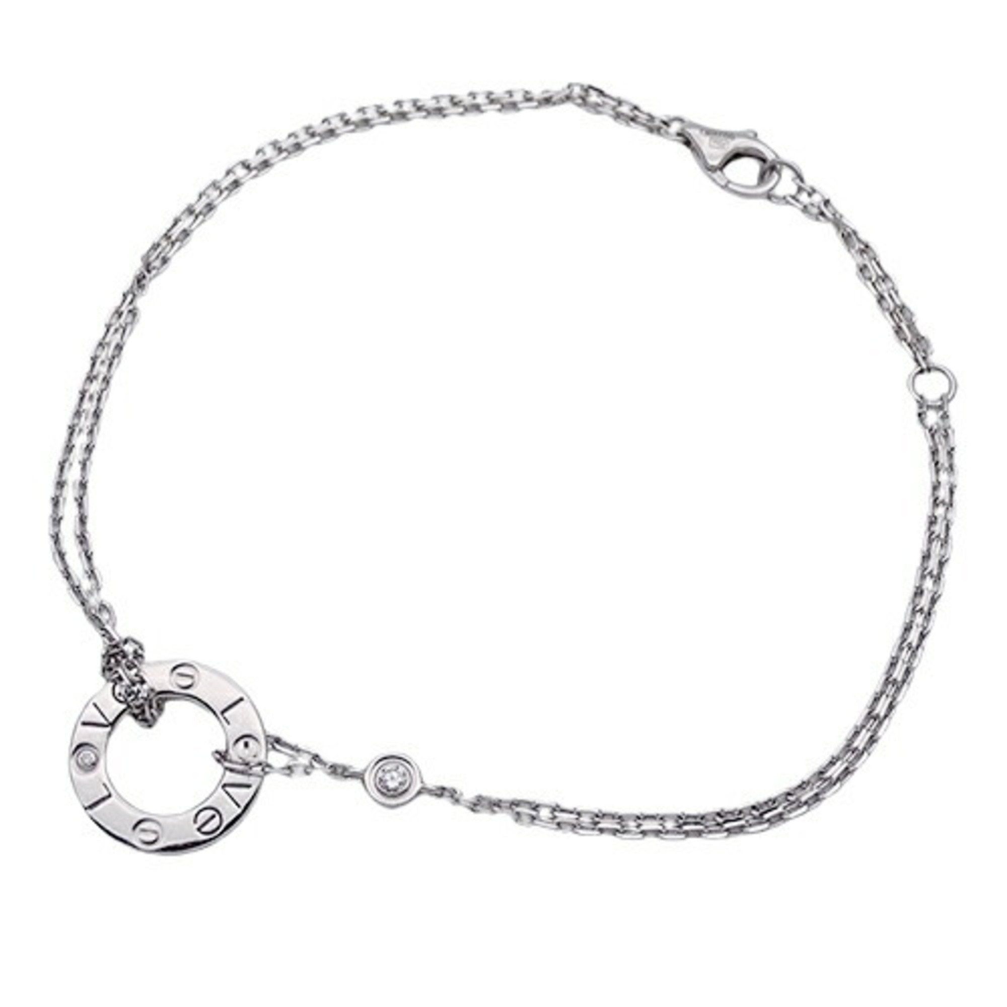 Cartier Bracelet for Women 750WG 2P Diamond Love Circle LOVE White Gold CRB6038100