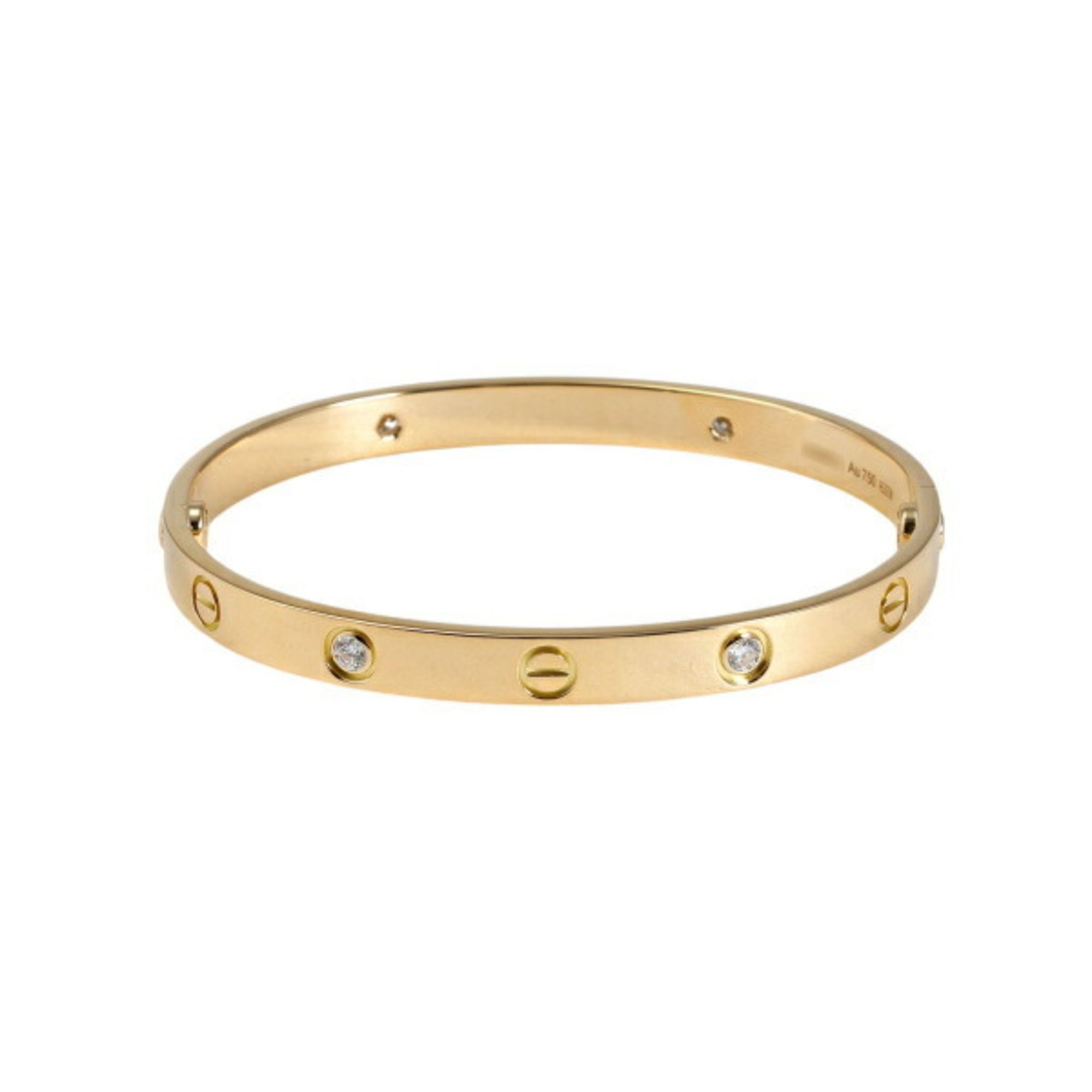 Cartier Love Half Diamond K18YG Yellow Gold Bracelet