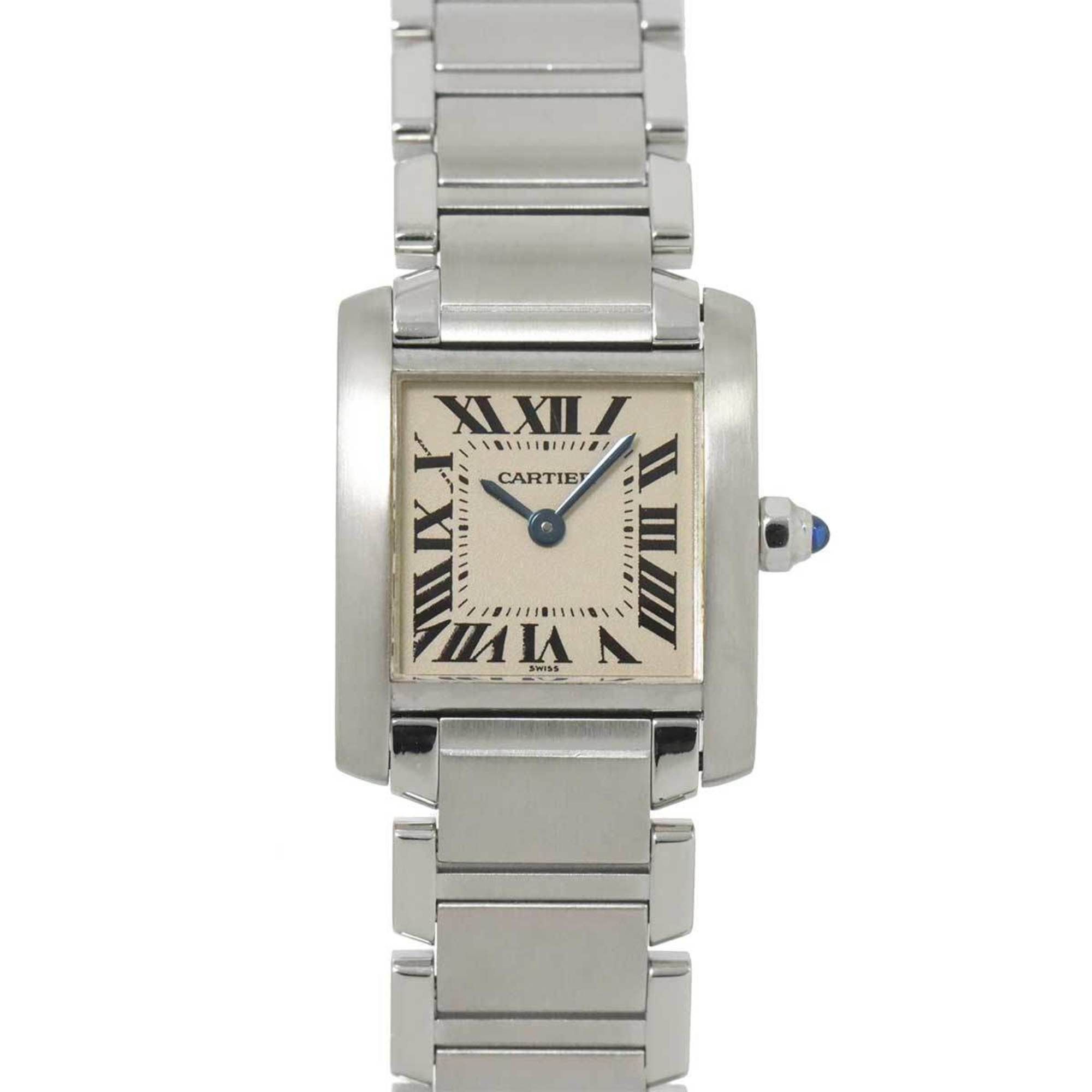 Cartier Tank Francaise SM W51008Q3 Ladies' Watch Ivory Quartz
